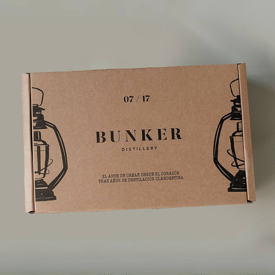 Estuche regalo BUNKER CLASSIC + 2 vasos serigrafiados